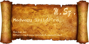 Medvegy Szilárd névjegykártya